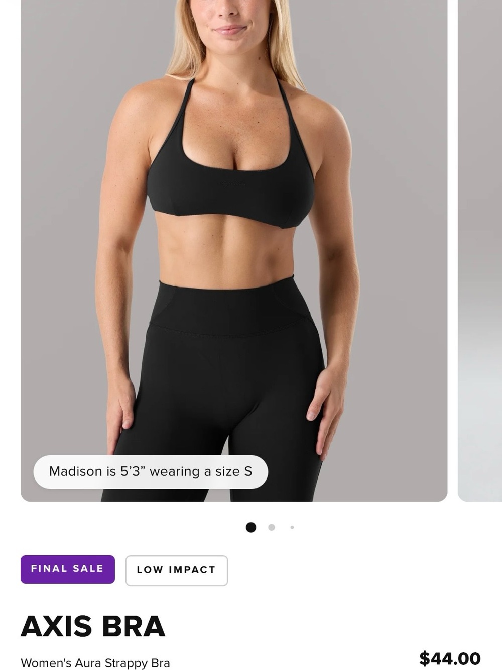 Alphalete Aura Axis Bra - Black Women's Strappy Sports Bra